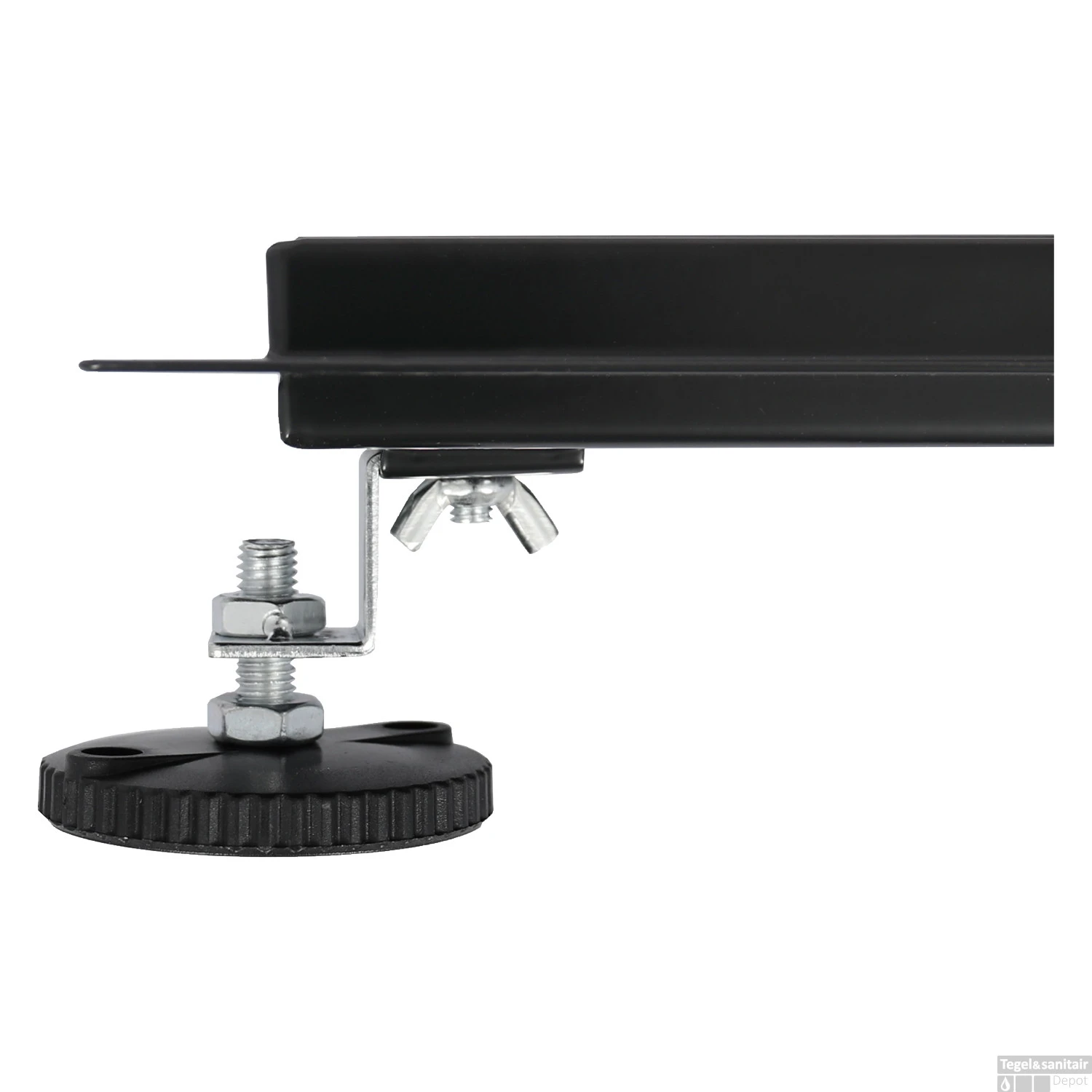 Douchegoot Differnz RVS Met Flens 80x7x7cm Mat Zwart - Afbeelding 2