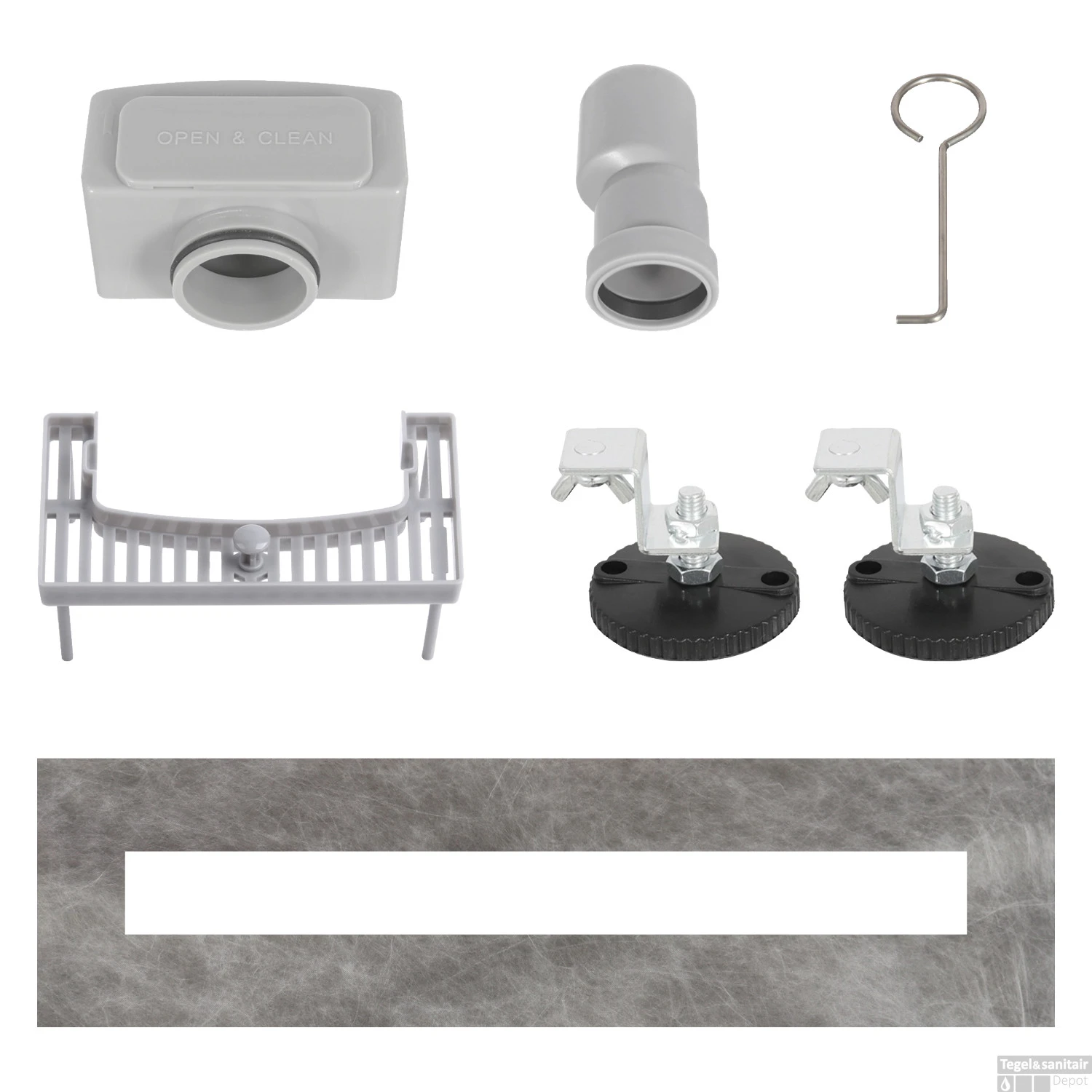 Douchegoot Differnz RVS Met Flens 90x7x7cm Rvs - Afbeelding 3