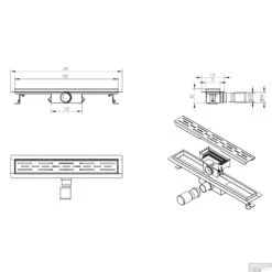 Douchegoot Wiesbaden Met Flens 50x7 Cm Mat Zwart -Badkamermeubels douchegoot wiesbaden met flens 50x7 cm mat zwart tech