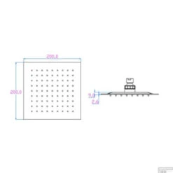 Douchekop Schutte Strasbourg Vierkant 20cm RVS Chroom -Badkamermeubels douchekop schutte strasbourg vierkant 20cm rvs chroom tech