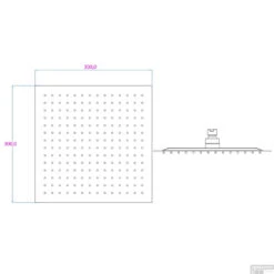 Douchekop Schutte Sumba Vierkant 30cm RVS Chroom -Badkamermeubels douchekop schutte sumba vierkant 30cm rvs chroom tech