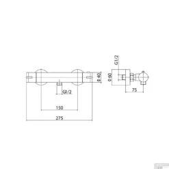 Douchekraan Boss & Wessing Aloni Thermostatisch Messing Verchroomd -Badkamermeubels douchekraan boss wessing aloni thermostatisch messing verchroomd tech