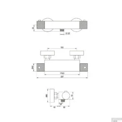 Douchekraan Brauer Chrome Carving Opbouw Thermostatisch Chroom 7 Douchekraan Brauer Chrome Carving Opbouw Thermostatisch Chroom -Badkamermeubels douchekraan brauer gunmetal carving opbouw thermostatisch geborsteld gunmetal tec 1