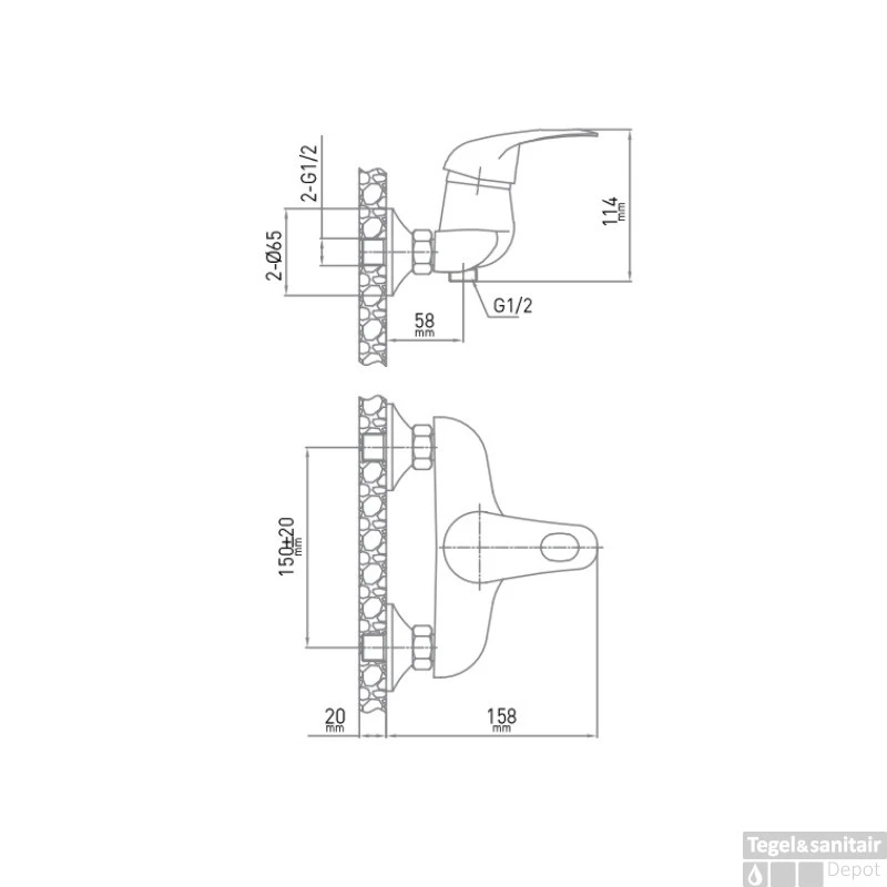 Douchekraan Go By Van Marcke Surf Mengkraan HoH 15cm Chroom - Afbeelding 2