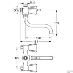 Douchekraan Grohe Costa Trend Mengkraan Zonder Koppelingen Met Badomstelling HOH 12 Cm Chroom -Badkamermeubels douchekraan grohe costa trend mengkraan zonder koppelingen chroom tech
