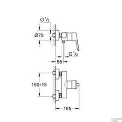 Douchekraan Grohe Feel Zonder Omstel Met Koppelingen Chroom -Badkamermeubels douchekraan grohe feel zonder omstel met koppelingen chroom tech