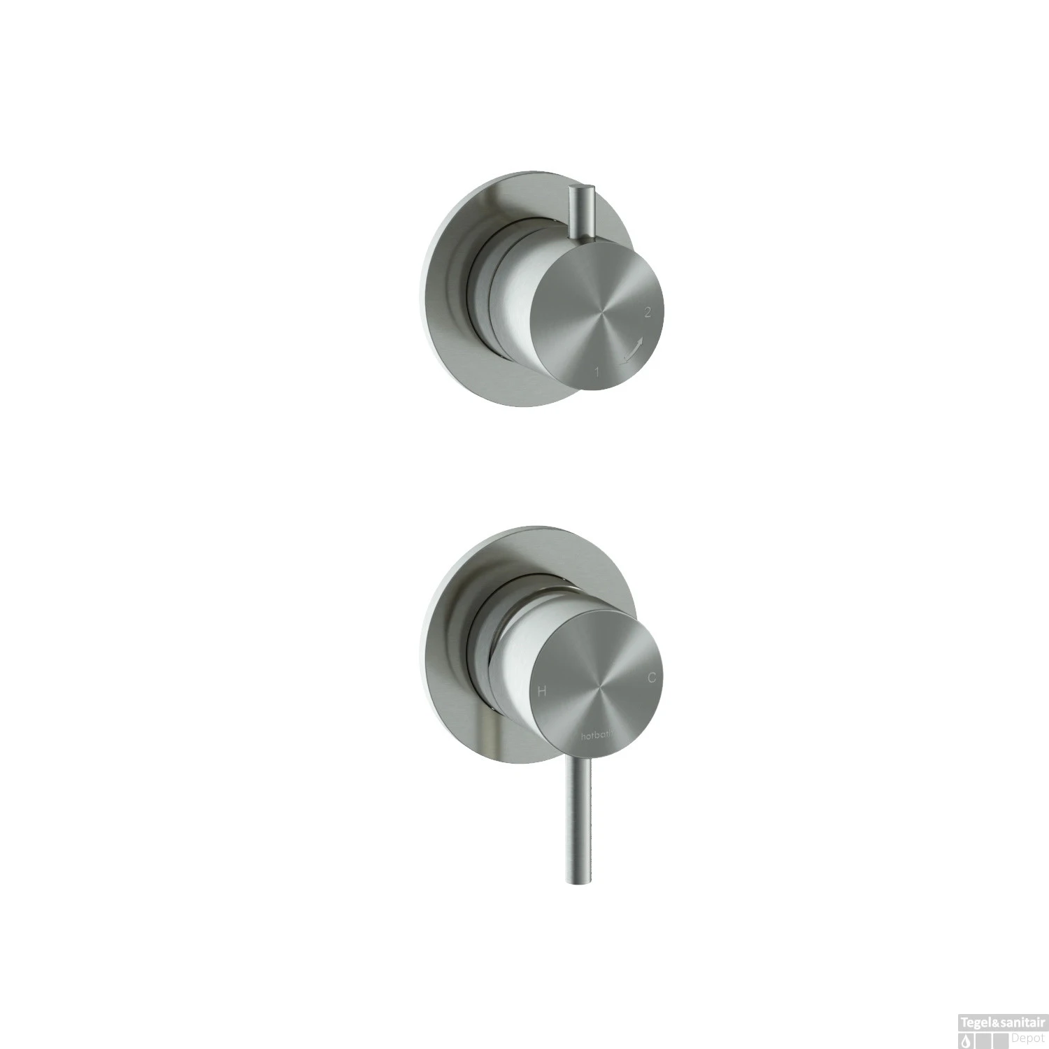 Douchekraan Inbouw Hotbath Archie Mengkraan 2-weg Omstel RVS316 3 Douchekraan Inbouw Hotbath Archie Mengkraan 2-weg Omstel RVS316