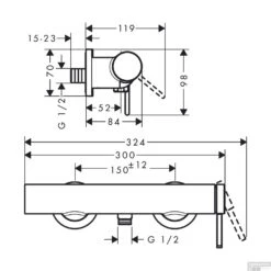 Douchekraan Opbouw Finoris HansGrohe Eengreeps Chroom -Badkamermeubels douchekraan opbouw finoris hansgrohe eengreeps tech