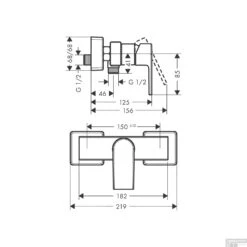 Douchekraan Opbouw HansGrohe Vernis Shape Eengreeps Chroom 7 Douchekraan Opbouw HansGrohe Vernis Shape Eengreeps Chroom -Badkamermeubels douchekraan opbouw hansgrohe vernis shape eengreeps tech