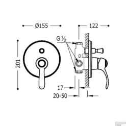 Douchekraan Tres Clasic Inbouw 1 Hendel 2-Wegs Verouderd Messing Mat -Badkamermeubels douchekraan tres clasic inbouw 1 hendel 2 wegs verouderd messing mat tech