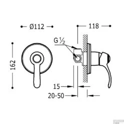 Douchekraan Tres Clasic Inbouw 1 Hendel RVS 5 Douchekraan Tres Clasic Inbouw 1 Hendel RVS -Badkamermeubels douchekraan tres clasic inbouw 1 hendel rvs tech