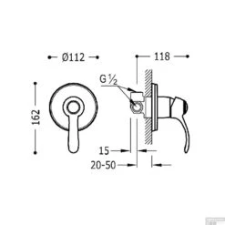 Douchekraan Tres Clasic Inbouw 1 Hendel Verouderd Messing Mat -Badkamermeubels douchekraan tres clasic inbouw 1 hendel verouderd messing mat tech