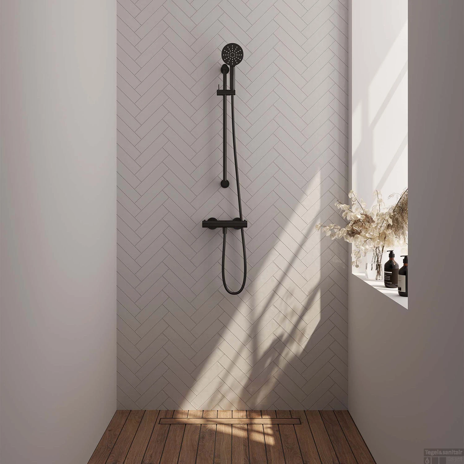 Douchekraanset Brauer Black Edition Opbouw Met Glijstang En Ronde Handdouche Mat Zwart 4 Douchekraanset Brauer Black Edition Opbouw Met Glijstang En Ronde Handdouche Mat Zwart - Afbeelding 2