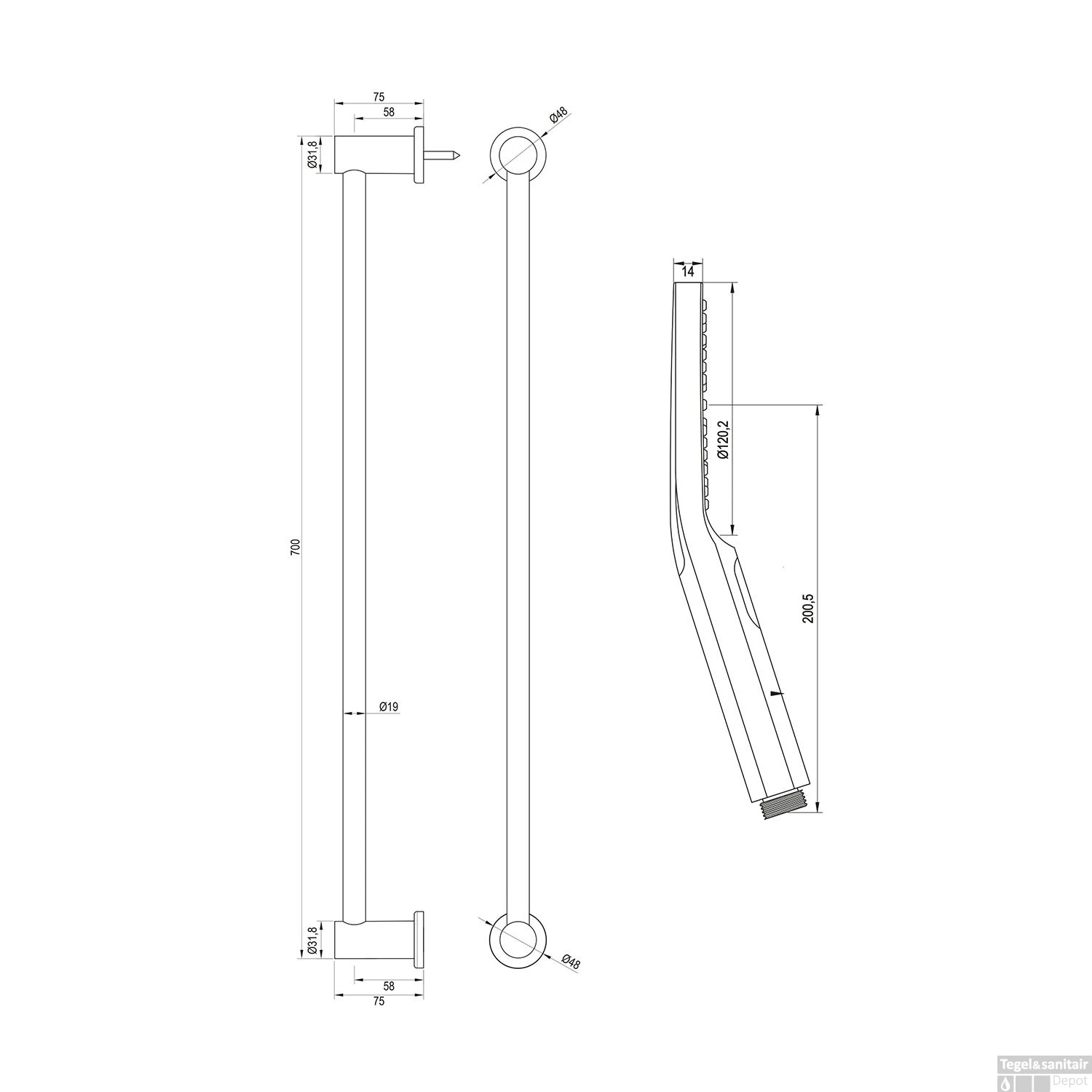 Douchekraanset Brauer Black Edition Opbouw Met Glijstang En Ronde Handdouche Mat Zwart 10 Douchekraanset Brauer Black Edition Opbouw Met Glijstang En Ronde Handdouche Mat Zwart - Afbeelding 8