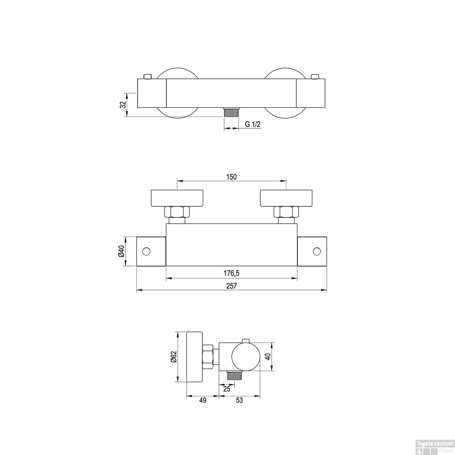 Douchekraanset Brauer Chrome Edition Opbouw Met Glijstang En Ronde Handdouche Chroom - Afbeelding 9