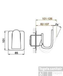 Douchemengkraan Cisal Kawa KA.00300.039 Zwart