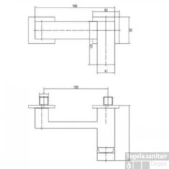 Douchemengkraan Kai Chroom -Badkamermeubels douchemengkraan kai chroom lijntekening