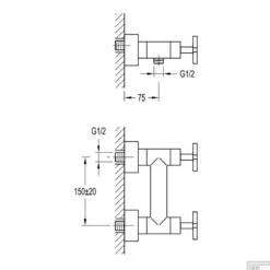 Douchekraan Best Design New-Jax Hart-op-Hart 15 Cm Chroom -Badkamermeubels douchemengkraan best design new jax tech
