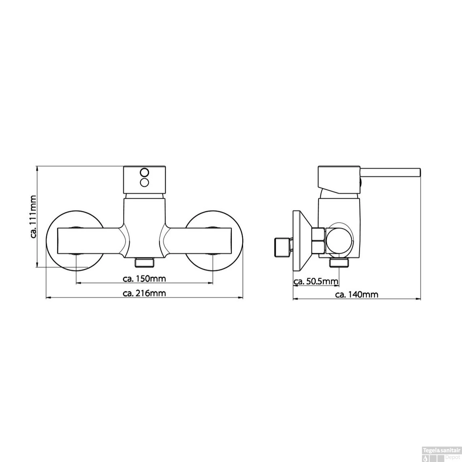 Douchemengkraan Schutte Laurana Chroom 4 Douchemengkraan Schutte Laurana Chroom - Afbeelding 2