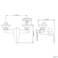 Douchemengkraan Schutte Magna Chroom -Badkamermeubels douchemengkraan schutte magna chroom tech