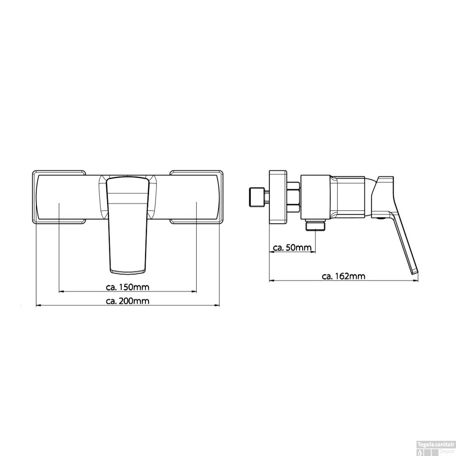 Douchemengkraan Schutte Stilo Chroom 4 Douchemengkraan Schutte Stilo Chroom - Afbeelding 2