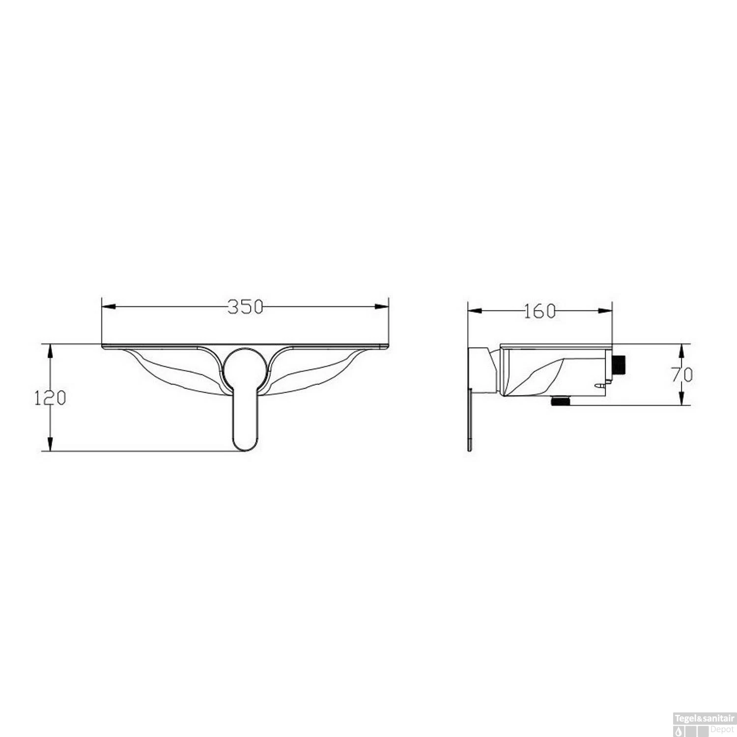 Douchemengkraan Schutte Waterway Met Planchet Chroom Wit 5 Douchemengkraan Schutte Waterway Met Planchet Chroom Wit - Afbeelding 3