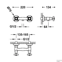 Douchemengkraan Tres Clasic 2 Kruisgreep Incl Handdouche En Doucheslang Chroom -Badkamermeubels douchemengkraan tres clasic 2 kruisgreep incl handdouche en doucheslang chroom tech