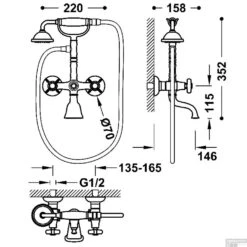 Douchemengkraan Tres Clasic 2 Kruisgreep Incl Handdouche Met Steun Goud 5 Douchemengkraan Tres Clasic 2 Kruisgreep Incl Handdouche Met Steun Goud -Badkamermeubels douchemengkraan tres clasic 2 kruisgreep incl handdouche met steun goud tech