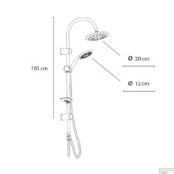 Doucheset Differnz Wellness Trendline Met Handdouche 20x20x105 Cm Chroom (zonder Kraan) -Badkamermeubels doucheset differnz wellness trendline met handdouche chroom tech