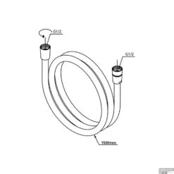 Wiesbaden Badkraan Inbouw Set Caral 01 Mat Zwart -Badkamermeubels doucheslang wiesbaden rain kunststof 150 cm mat zwart tech 1