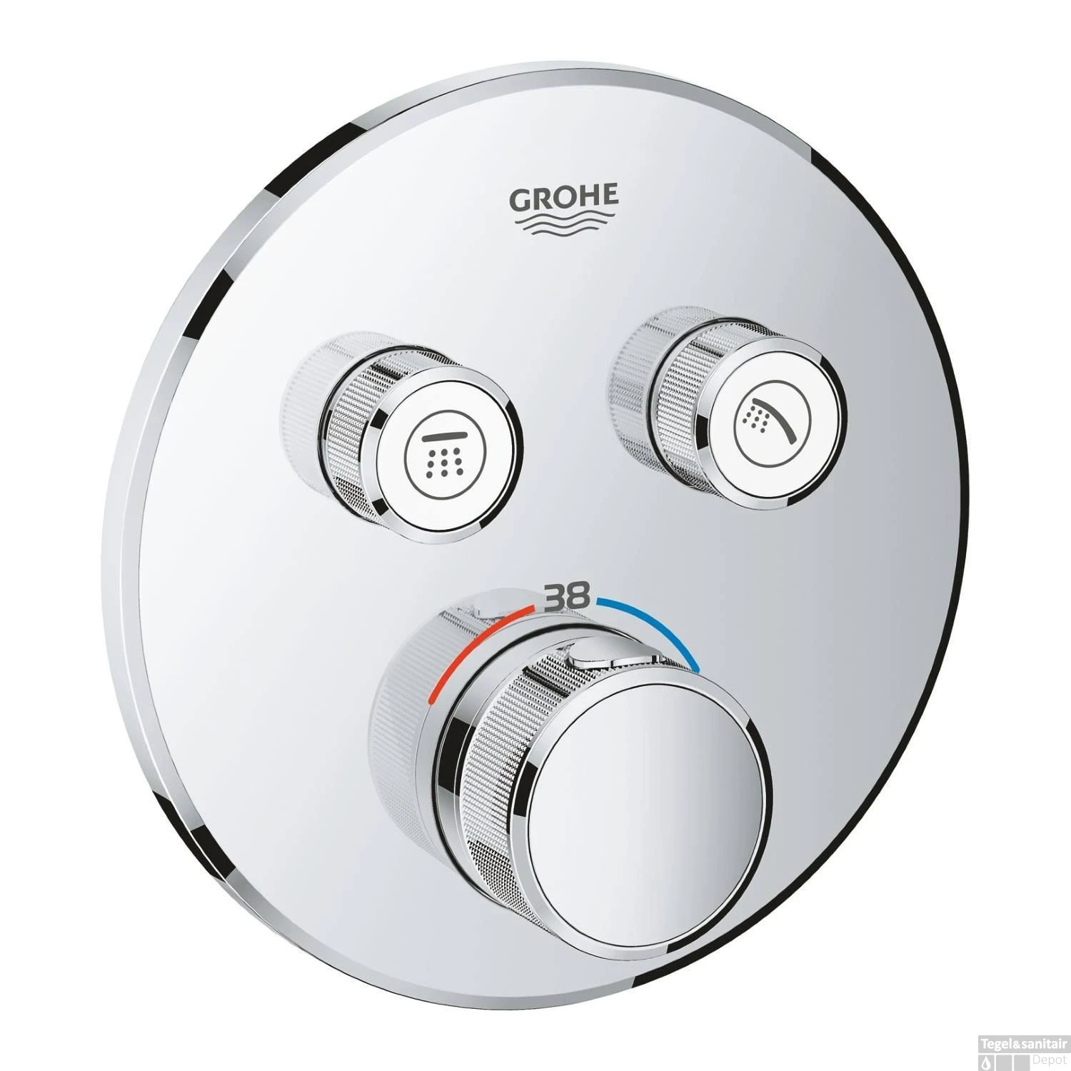 Douchethermostaat Grohe Grohtherm Smartcontrol Afdekset Met Omstel Rond Chroom 3 Douchethermostaat Grohe Grohtherm Smartcontrol Afdekset Met Omstel Rond Chroom