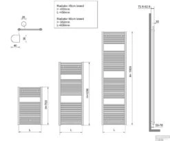 Elara Sierradiator Antraciet 1185x450 Middenonder Aansluiting