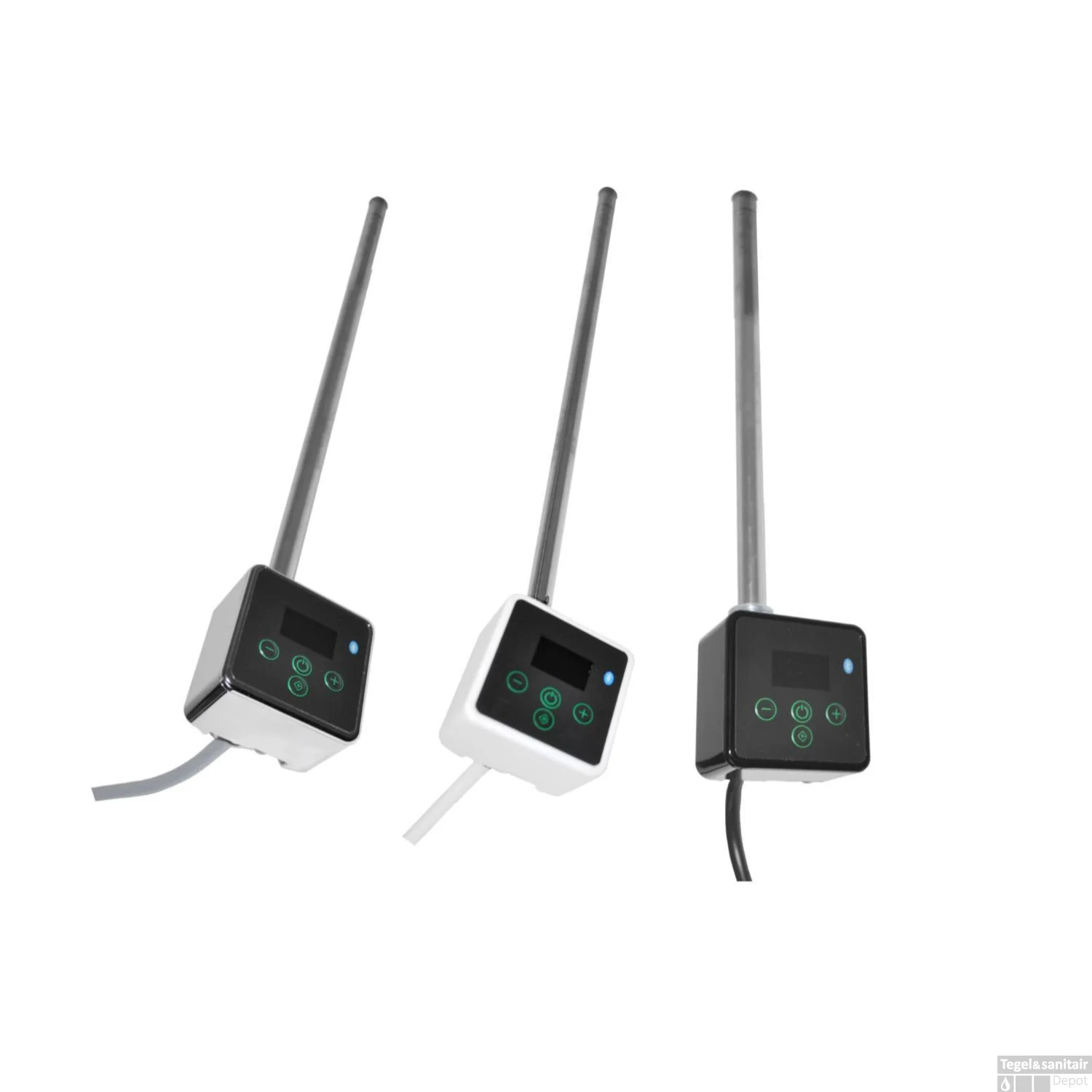 Electrische Radiator Sanicare 172x45 Cm 671W Met Chrome Thermostaat En Bluetooth Chroom - Afbeelding 3