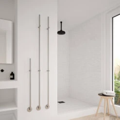 Elektrische Radiator Stick Instamat Jay 175 Cm 29W Geborsteld RVS -Badkamermeubels elektrische radiator stick instamat jay 172 cm 29w gepolijst rvs sfeer 2 1