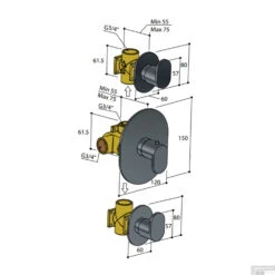 Inbouw Thermostaatkraan Hotbath Friendo 2 Stopkraan Chroom 7 Inbouw Thermostaatkraan Hotbath Friendo 2 Stopkraan Chroom -Badkamermeubels f007cr inbouw thermostaatkraan hotbath friendo 2 stopkraan chroom tech