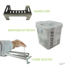 Mat Zwarte RVS Douchegoot Flens Met Uitneembaar Sifon 80x7cm 6,7cm Diep MAT ZWART ROOSTER -Badkamermeubels flens design rooster mat zwart 8