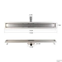 Mat Zwarte RVS Douchegoot Flens Met Uitneembaar Sifon 70x7cm 6,7cm Diep MAT ZWART ROOSTER 16 Mat Zwarte RVS Douchegoot Flens Met Uitneembaar Sifon 70x7cm 6,7cm Diep MAT ZWART ROOSTER -Badkamermeubels flens design rooster mat zwart 70cm tech