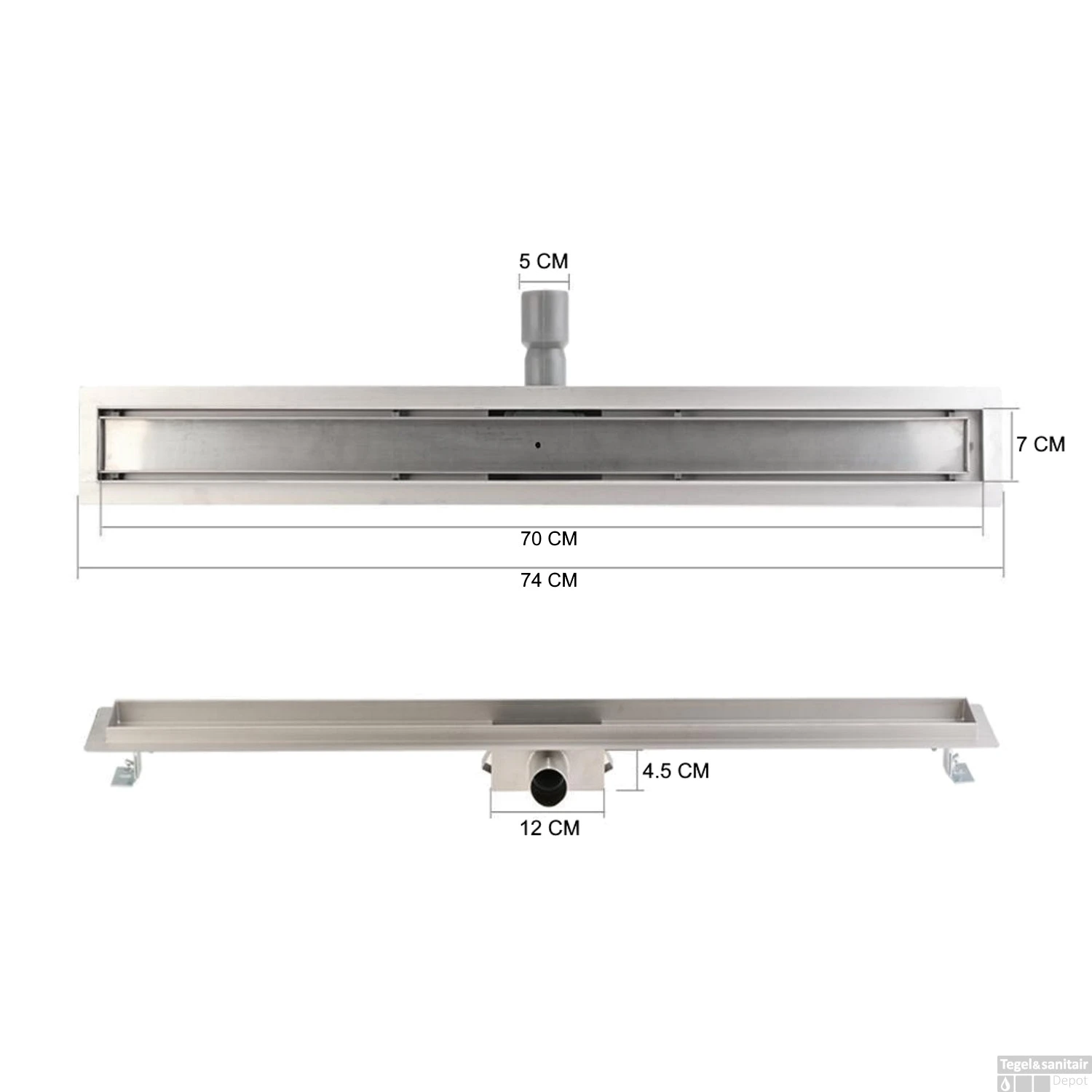 Mat Zwarte RVS Douchegoot Flens Met Uitneembaar Sifon 70x7cm 6,7cm Diep MAT ZWART ROOSTER 8 Mat Zwarte RVS Douchegoot Flens Met Uitneembaar Sifon 70x7cm 6,7cm Diep MAT ZWART ROOSTER - Afbeelding 6