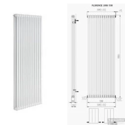Designradiator Plieger Florence 1677 Watt Zijaansluiting 180x60 Cm Antraciet Metallic