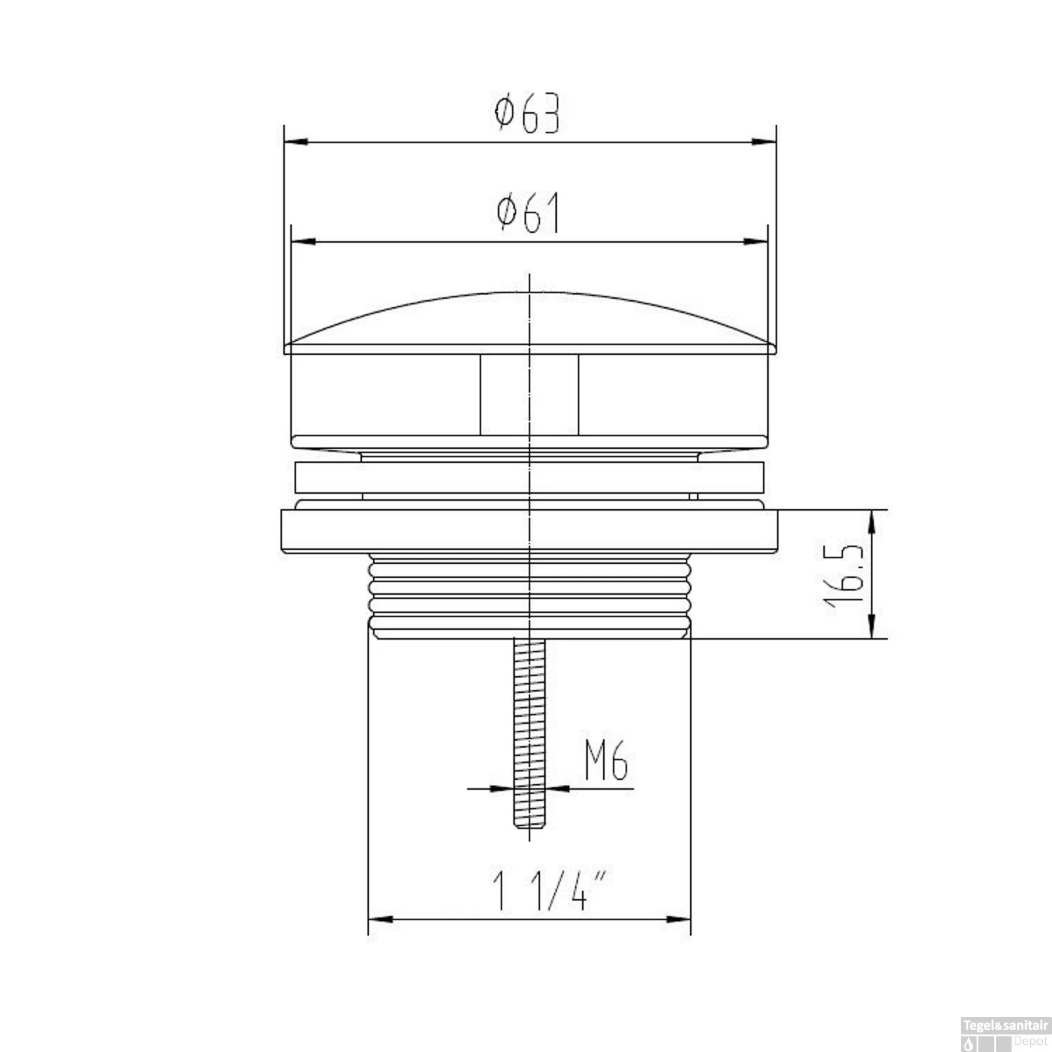 Fontein Afvoerplug Best Design Nero LOW 5/4 Zwart 4 Fontein Afvoerplug Best Design Nero LOW 5/4 Zwart - Afbeelding 2