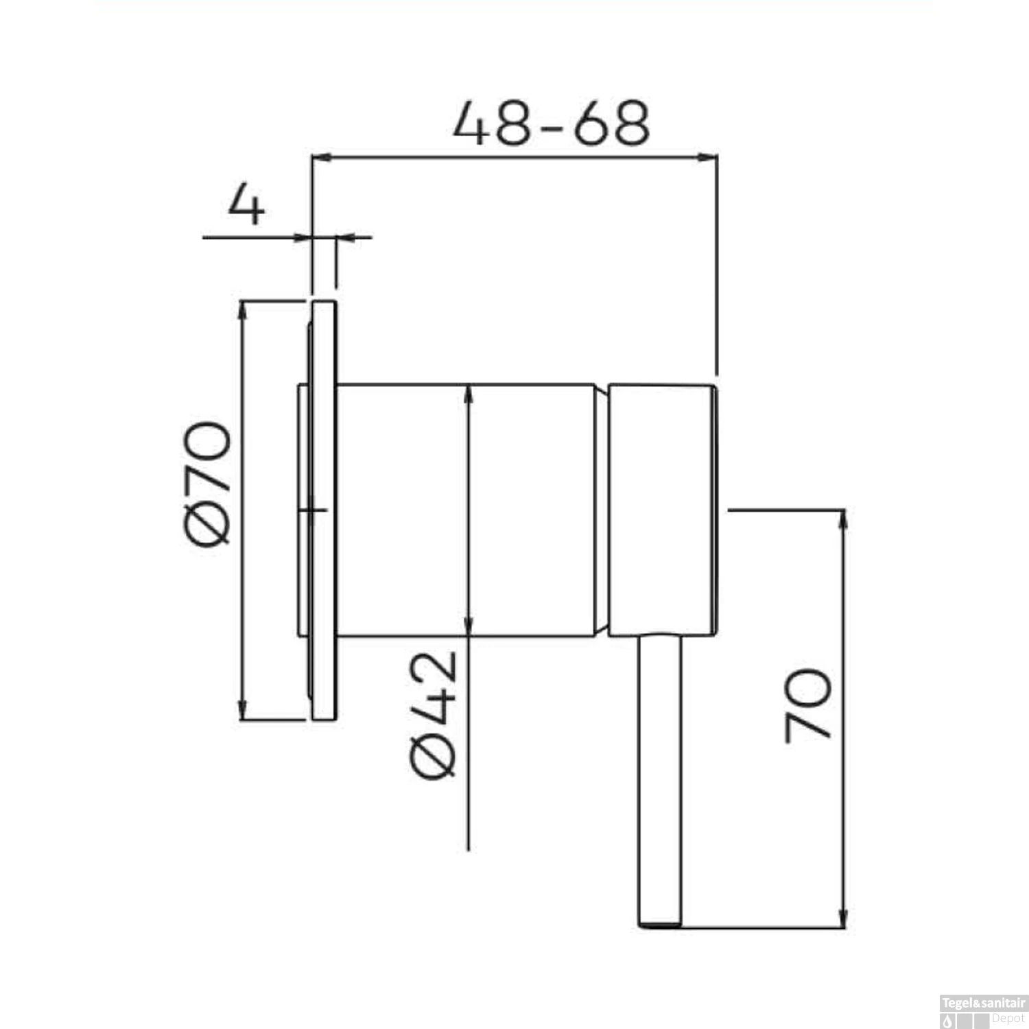 Inbouw Douchemengkraan Lagoo Garda Hendel Messing Geborsteld Nikkel 4 Inbouw Douchemengkraan Lagoo Garda Hendel Messing Geborsteld Nikkel - Afbeelding 2