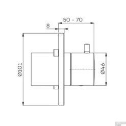 Inbouw Stopkraan Lagoo Garda Hendel Rond 10,1 Cm Messing Geborsteld Nikkel -Badkamermeubels g2222 tekening 1 1 1 1