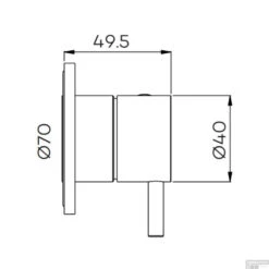 Inbouw Stopkraan Lagoo Garda Hendel Rond 7 Cm Messing Geborsteld Goud (Koud) -Badkamermeubels g2226 tekening 1
