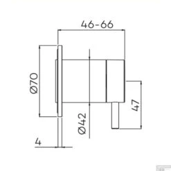 Inbouw 2-weg Omstel Lagoo Garda Hendel Geborsteld Koper -Badkamermeubels g2228 tekening 1 1