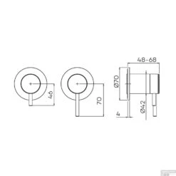 Inbouw Douche-/Badmengkraan Lagoo Garda Met 2-weg Omstel Hendel Chroom -Badkamermeubels g2230 tekening