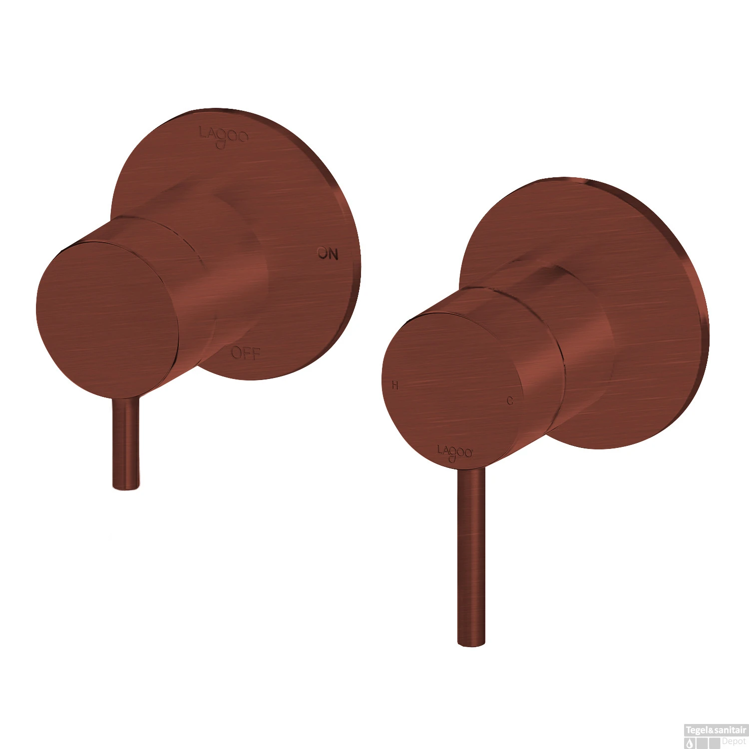 Inbouw Douche-/Badmengkraan Lagoo Garda Met 2-weg Omstel Hendel Geborsteld Koper 3 Inbouw Douche-/Badmengkraan Lagoo Garda Met 2-weg Omstel Hendel Geborsteld Koper