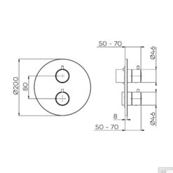 Inbouw Thermostaat Lagoo Garda Met 2-weg Omstel Knop Geborsteld Koper 5 Inbouw Thermostaat Lagoo Garda Met 2-weg Omstel Knop Geborsteld Koper -Badkamermeubels g2231 tekening 1 1 1