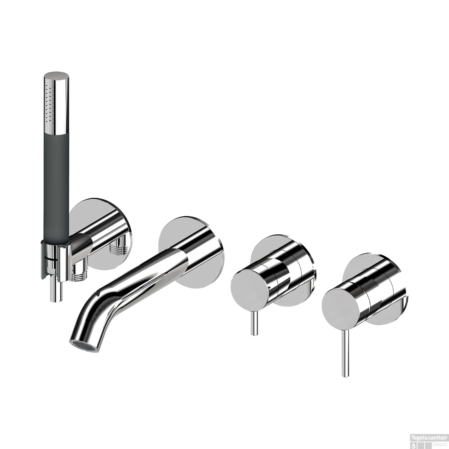 Inbouw Douche/Badmengkraan Lagoo Garda Met Omstel En Handdoucheset Messing Chroom 3 Inbouw Douche/Badmengkraan Lagoo Garda Met Omstel En Handdoucheset Messing Chroom