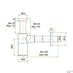 Design Sifon Lagoo Garda Universeel Messing Geborsteld Koper -Badkamermeubels g6119 tekening 1 1 1 1