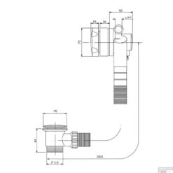Badoverloop Lagoo Garda Met Clickplug En Sifon Messing Geborsteld Nikkel -Badkamermeubels g6120 tekening 2